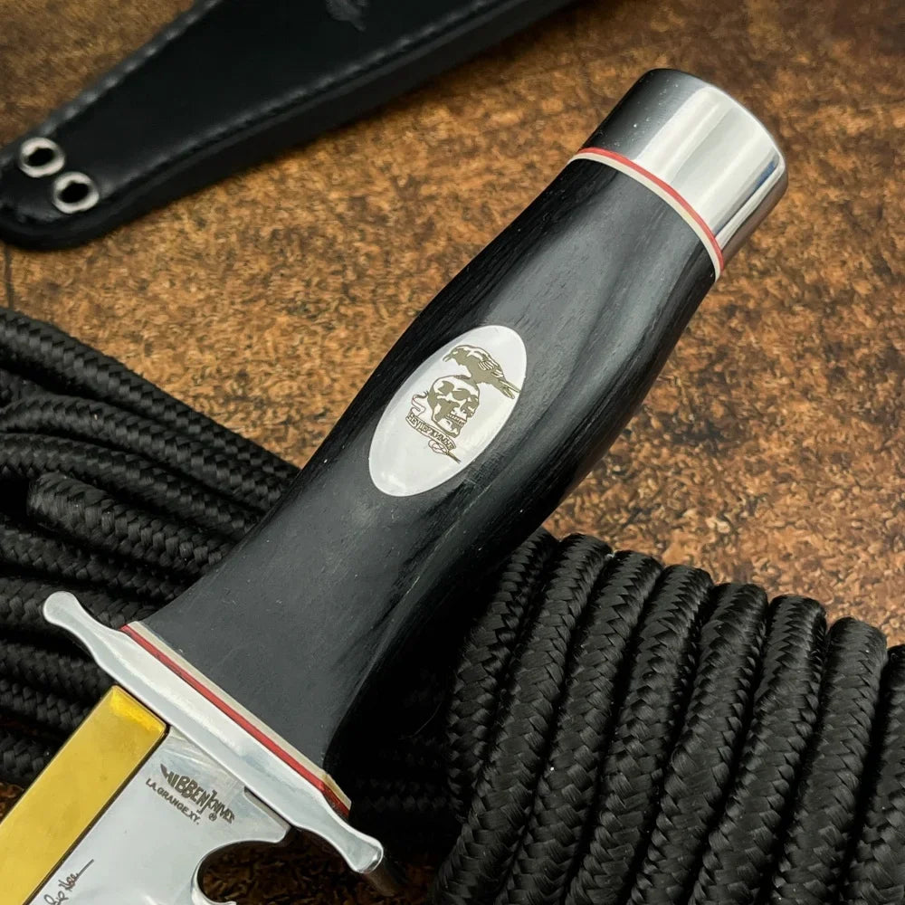 New Small Survival Fixed Blade Knife 9Cr13Mov Blade Ebony Handle Outdoor Knife Utility Knife Portable Cutting Knife with Sheath
