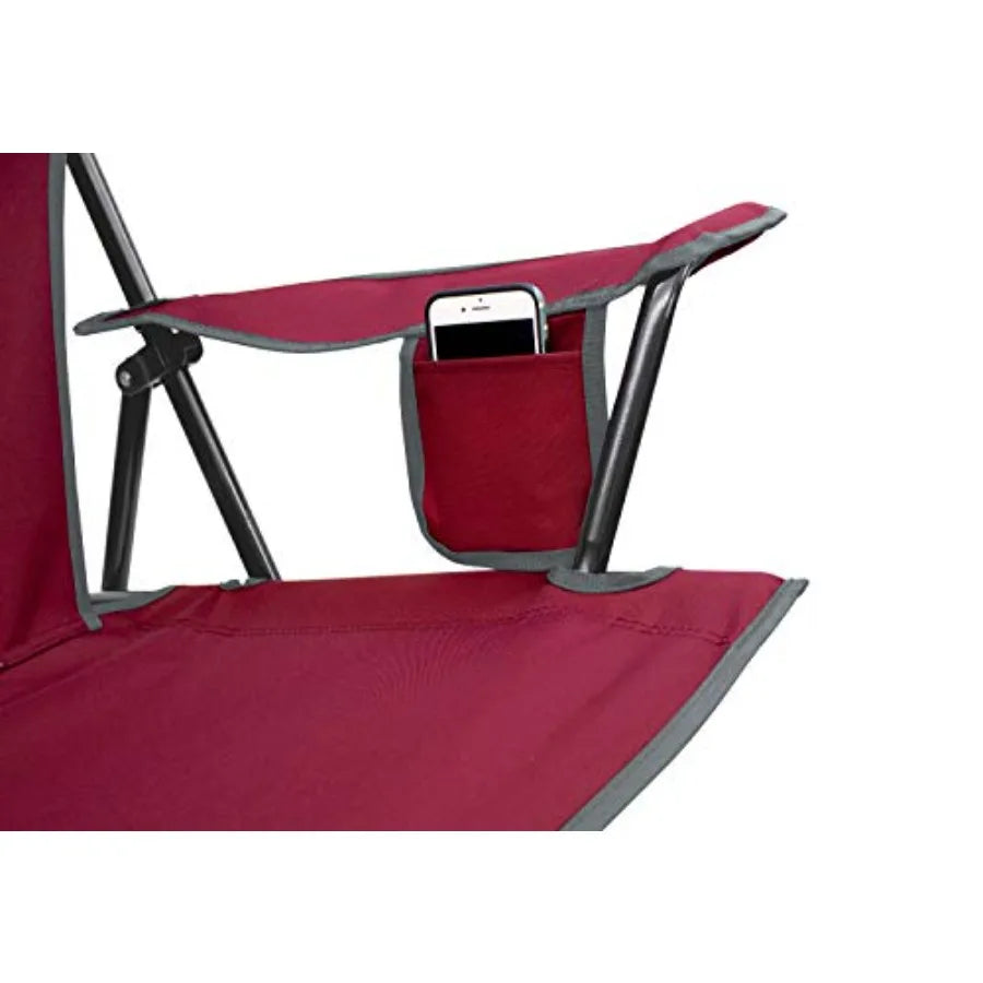 Sunshade Comfort Pro Chair Cinnamon Red Outdoor Patio Lounge Chair with Sun Protection and Breathable Fabric in Warm Cinnamon R