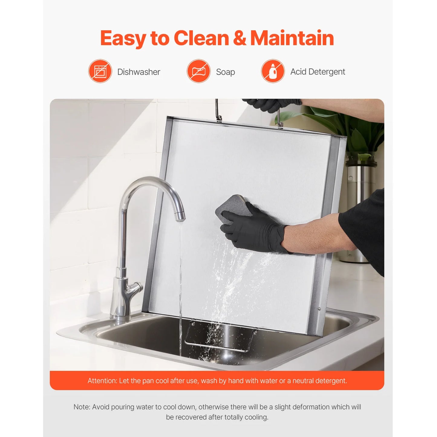 SucceBuy Stainless Steel Griddle Flat Top Rectangular Plate Grill-Top Griddle Pan Gas Grill Griddle for BBQ Portable Cookware