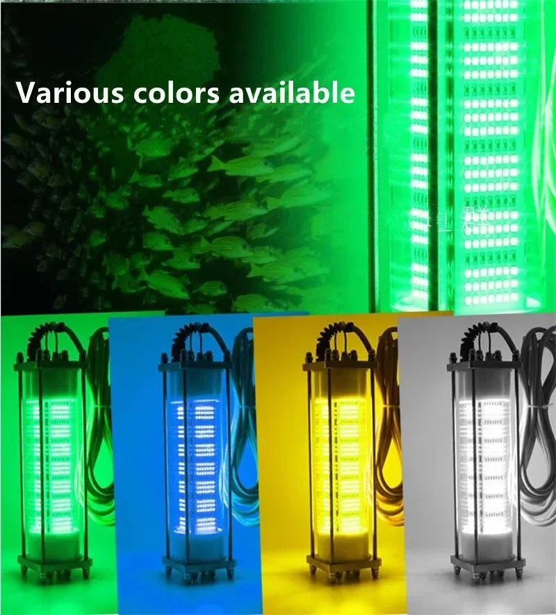 12V 120W LED Bait Submersible Fishing Waterproof High-Power Fish Underwater White Lure Light Night Fishing Finder