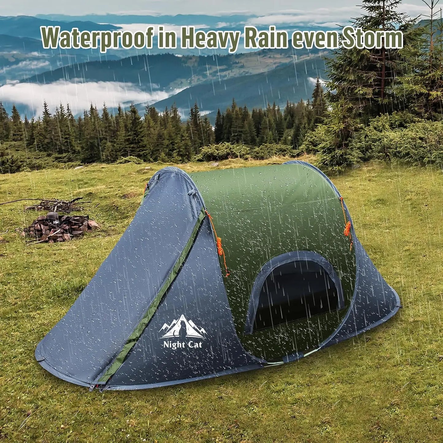 Waterproof Instant Pop-Up Camping Tent for 1 Person, Easy Setup Outdoor Shelter