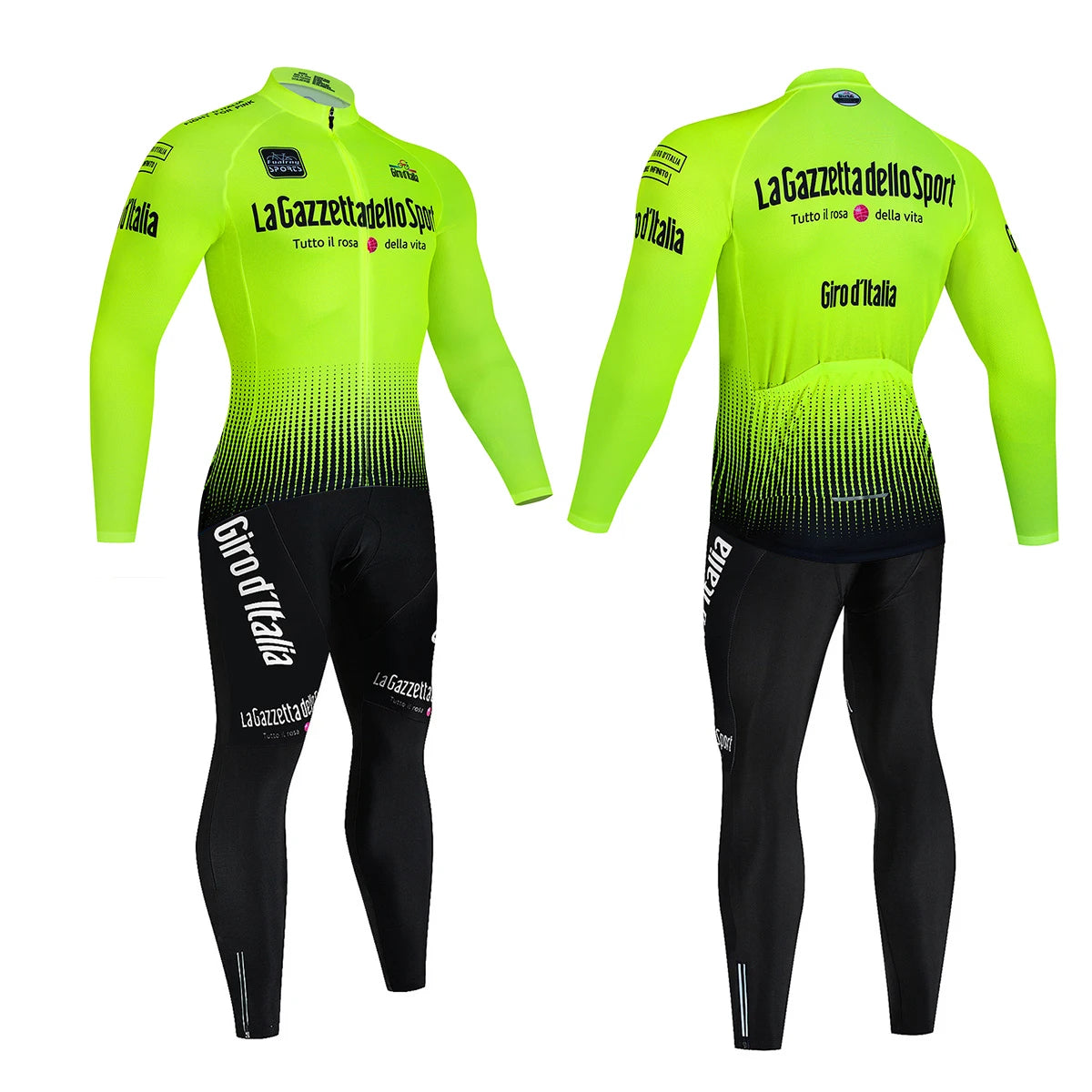 Tour De Italy D'ITALIA Cycling Clothes Men's Blouse Uniform Costume Bike Fleece Jersey Sports Set Pants Man Bicycle Clothing Bib