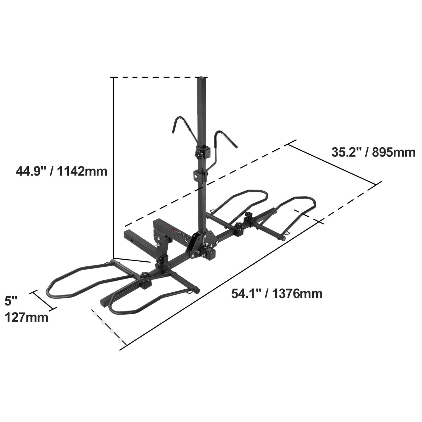 SucceBuy Hitch Mount Bike Rack 2-Bike Platform Style 80 LBS Max Capacity for 1.25-/2-inch Receiver Bike Carrier for Car