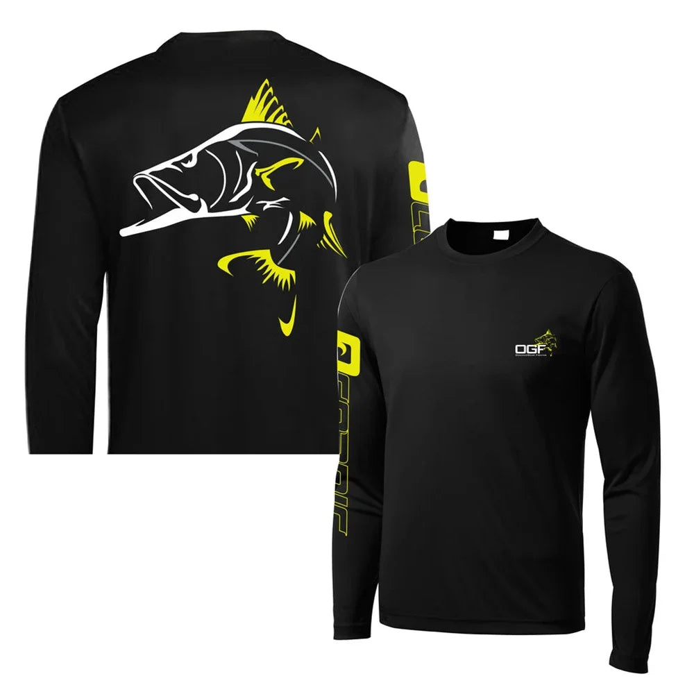 Fishing Tops Wear Sports Clothing Mens Crewneck Shirt Print Fishing Long Sleeve Uv Protection Shirt HOODY PRINT Camisa De Pesca