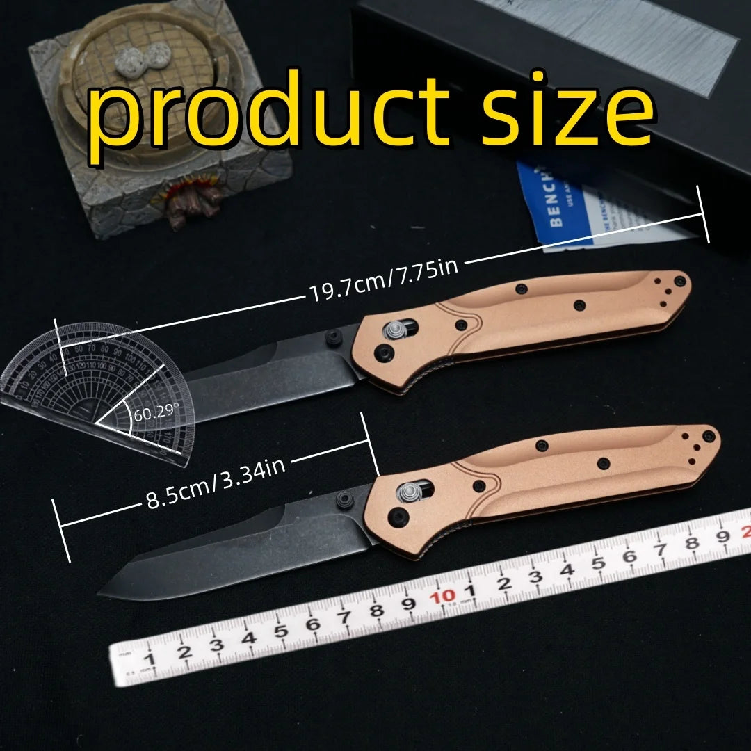 New 940 rose gold folding knife, wilderness survival camping hiking pocket knife, a gift for boyfriend and father，collector