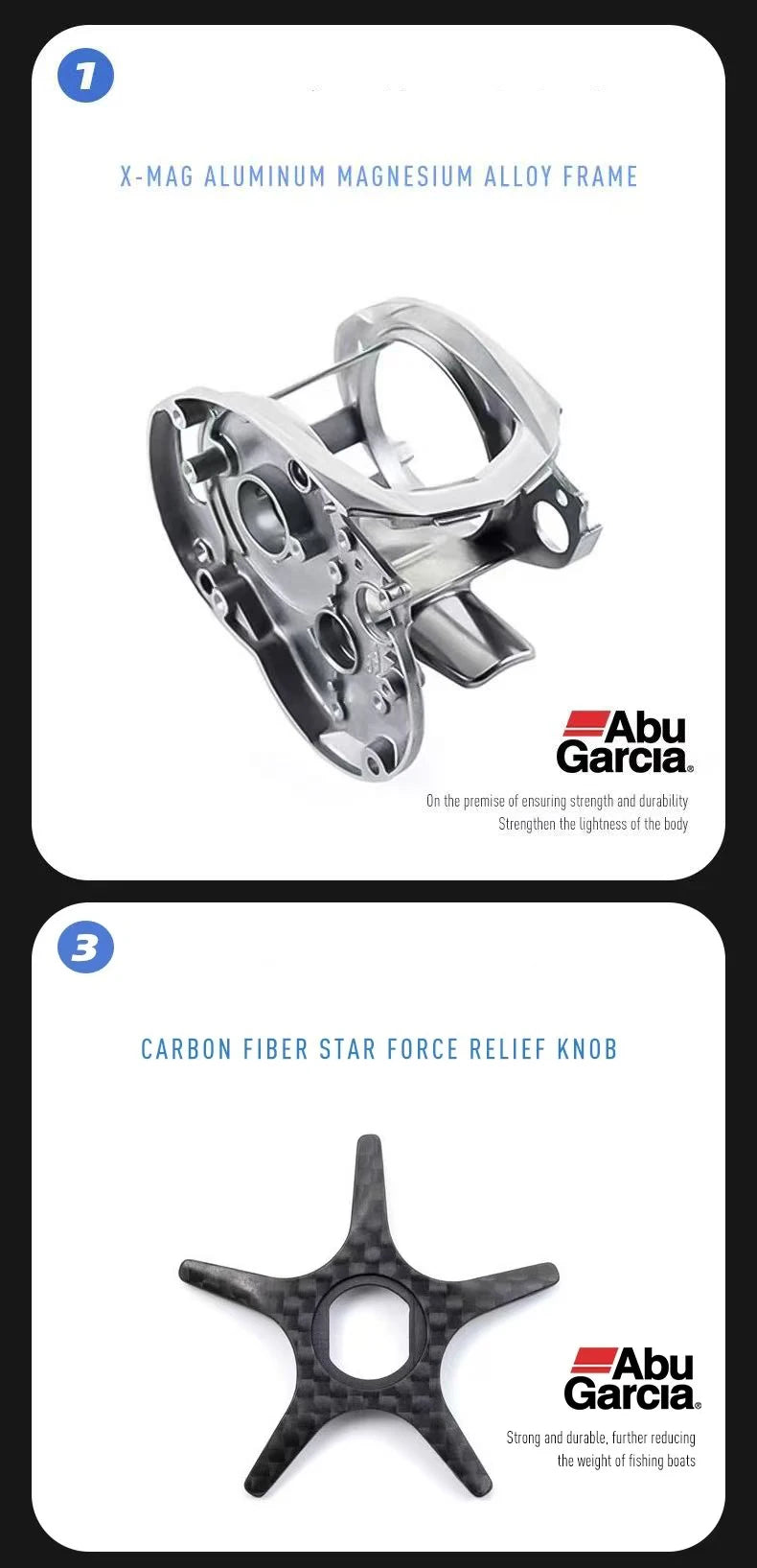 Abu Garcia REVO LTX BF8 BFS Baitcasting Fishing Reel 2+1BB Lightweight Carbon Body Fishing Reels