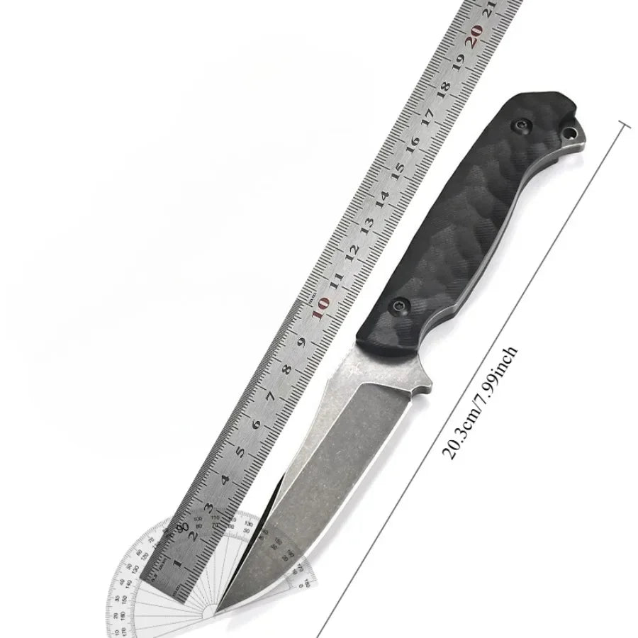 TOOR Secret Straight Knife 9Cr13Mov Blade G10 Textured Handle Outdoor High-altitude Tactical Knife - Self-defense Safety Tool