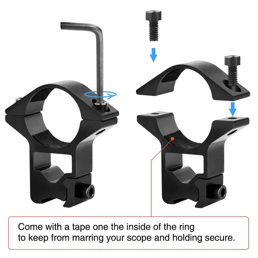 CVLIFE 1 Inch Scope Rings - Scope Mount for Dovetail and Picatinny Rails - 2 Pieces