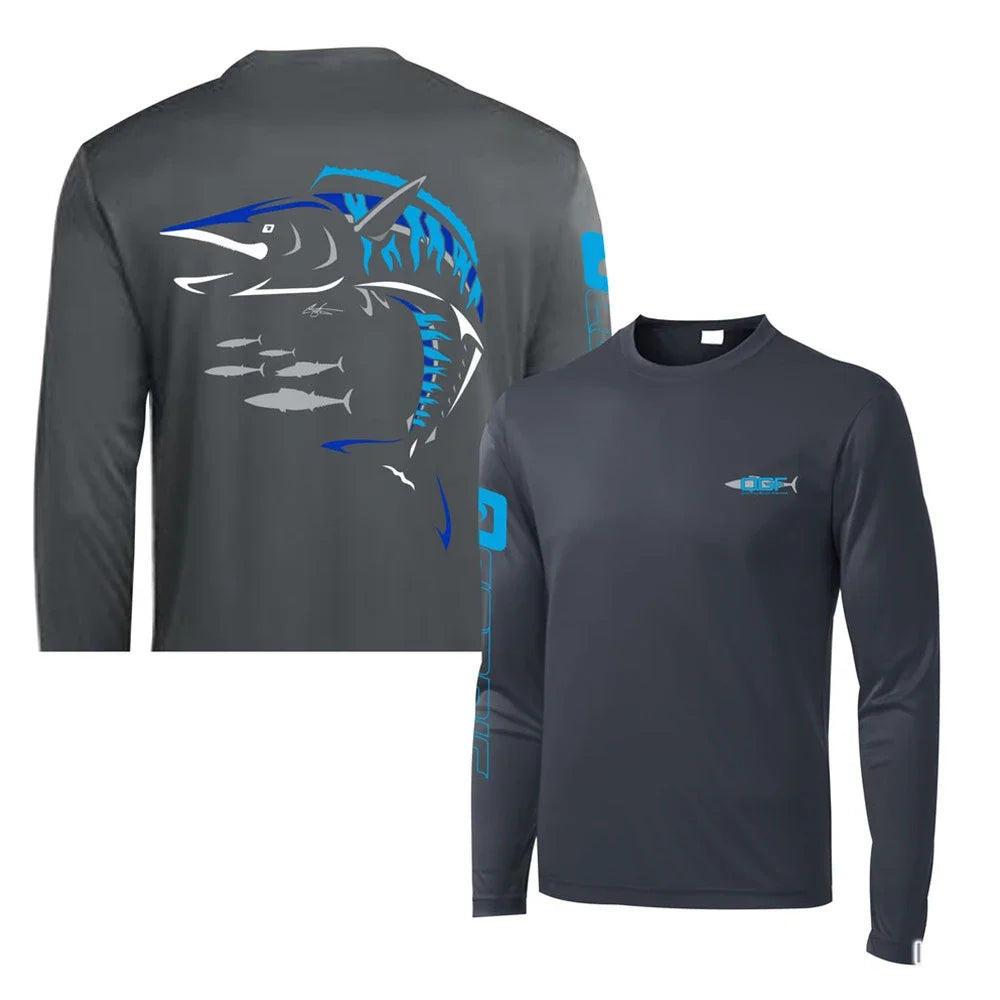 Fishing Tops Wear Sports Clothing Mens Crewneck Shirt Print Fishing Long Sleeve Uv Protection Shirt HOODY PRINT Camisa De Pesca