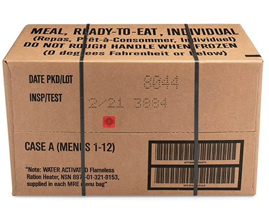 24ct US Military Surplus MRE Meals Ready to Eat 2021 Inspect A+B Case Bundle Menus 1-24