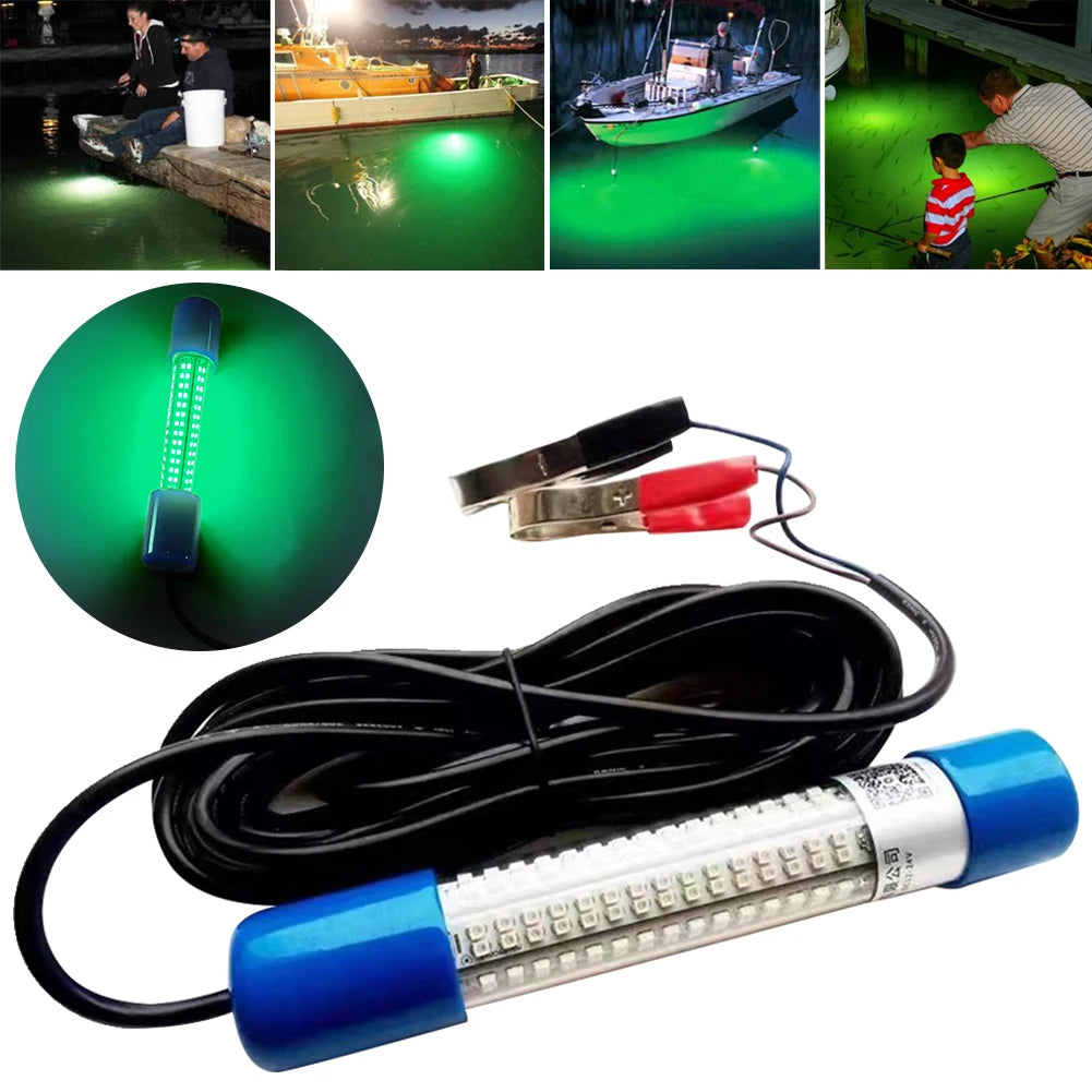 Underwater Fishing Light 50W Fish Lure Bait Finder Lamp 12-24V Submersible Boat Lamp Waterproof for Squid Shrimp Krill
