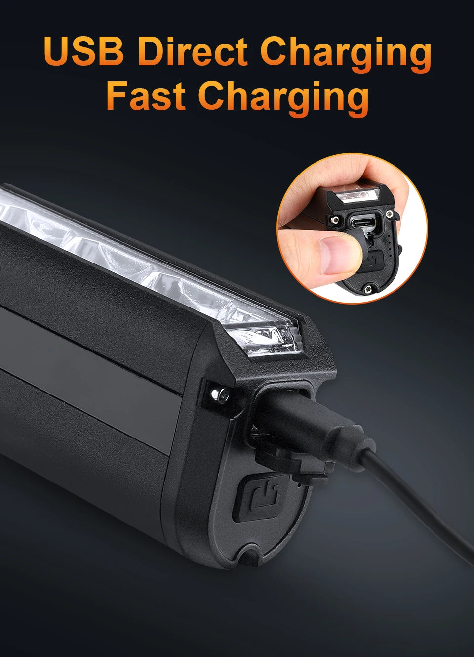 USB Rechargeable Bike Front Light 900 Lumens Cycling Light 2000mAh Bike Lights for Night Riding/Cycling Safety Lamp