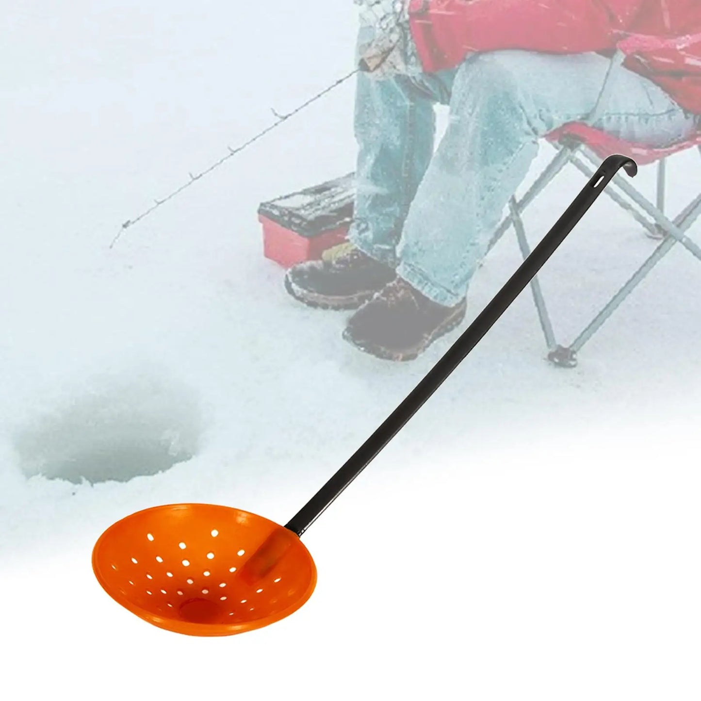 Compact Plastic Ice Fishing Slag Skimmer Spoon Tool for Fishing Box Cooler and Winter Rods