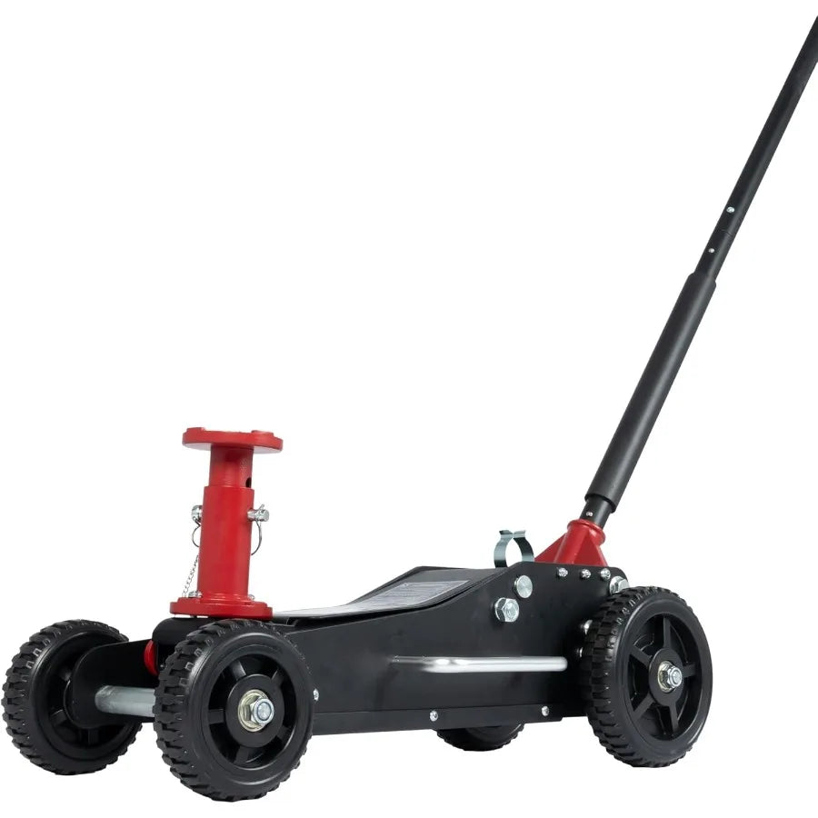 3 Ton 6600 lbs. Big Wheel Dual Pistons HeavyDuty Steel Construction OffRoad Hydraulic Car Jack with Extra Saddle Ideal for Truc
