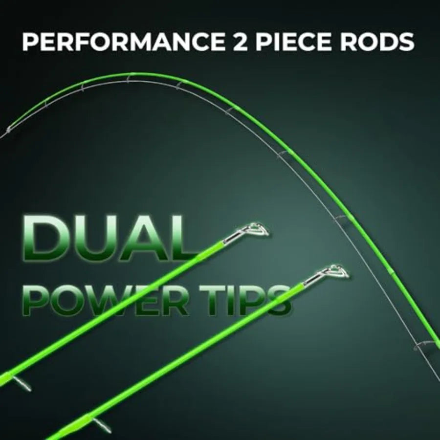 Zephyr Dual-tip Fishing Rod Reel Combo Dual Tips Section for Different Powers IM6 Graphite 2Pc Blanks KastFlex Technology Rubbe