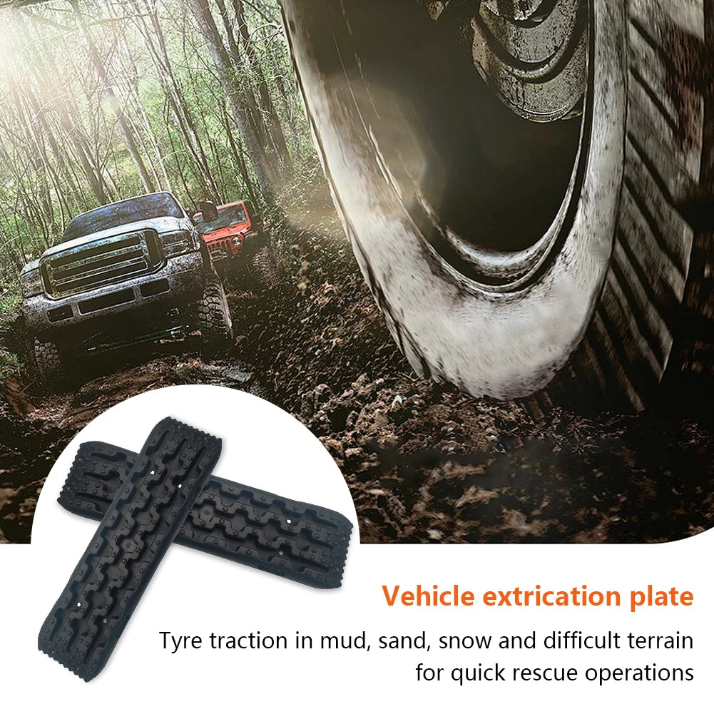 Traction Board Anti-Skid Emergency Traction Mat 2PCS/Set Car Emergency Escape Mat Mud Sand Traction Assistance for Vehicles