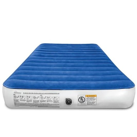 Camping Series Air Mattress with Eco-Friendly PVC - Includes Rechargeable Air Pump - Twin Size Mattress in Beige for Outdoor Co