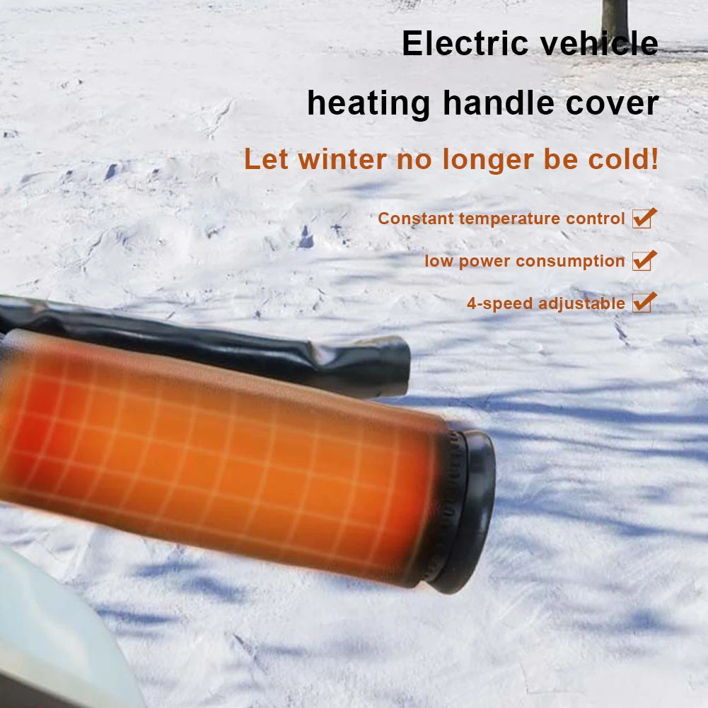 Electric Heated Grip Cover USB Anti Slip Scooter Hand Warmer 3 Gear Waterproof Winter Motorcycle ATV Scooter Heated Grips