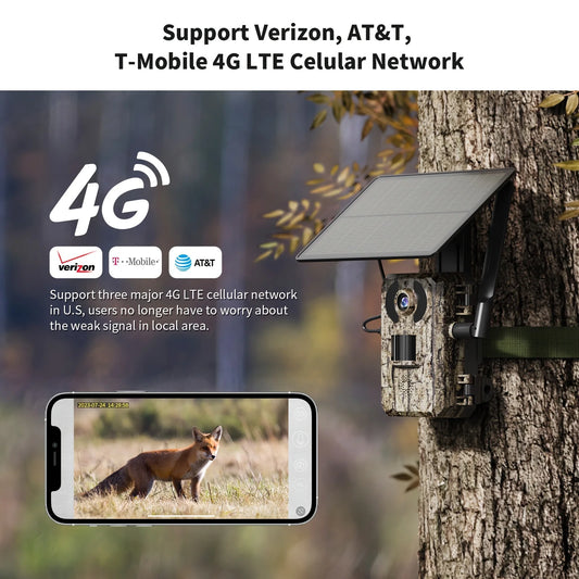 4G LTE Trail Camera with Live Stream - 3rd Gen Game Camera with Pre-Installed SIM Card - 0.2s Ultra-Fast Trigger - Night Vision