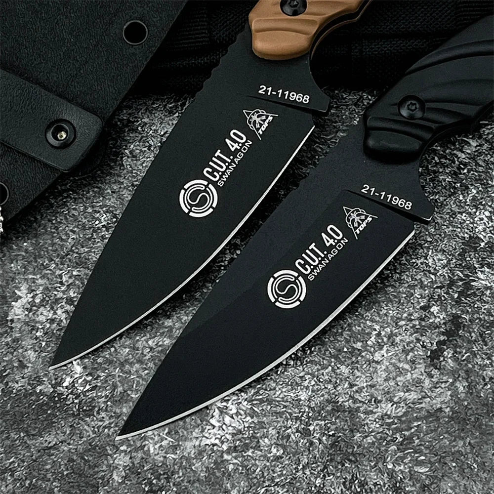TOPS Knives C.U.T. Fixed Blade Knives with Kydex Sheath Outdoor Multi-purpose Survival Camping Fishing Full Tang Utility Tools