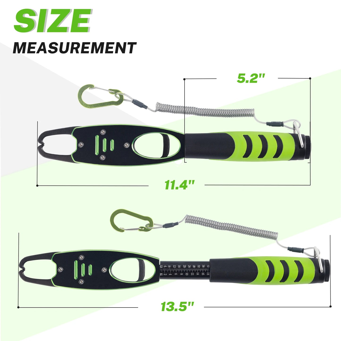 Night Cat Fish Lip Gripper with Scale 2 in 1 Aluminum Alloy Fish Lip Grabber Professional Fishing Lip Gripper Tool Kit for Men