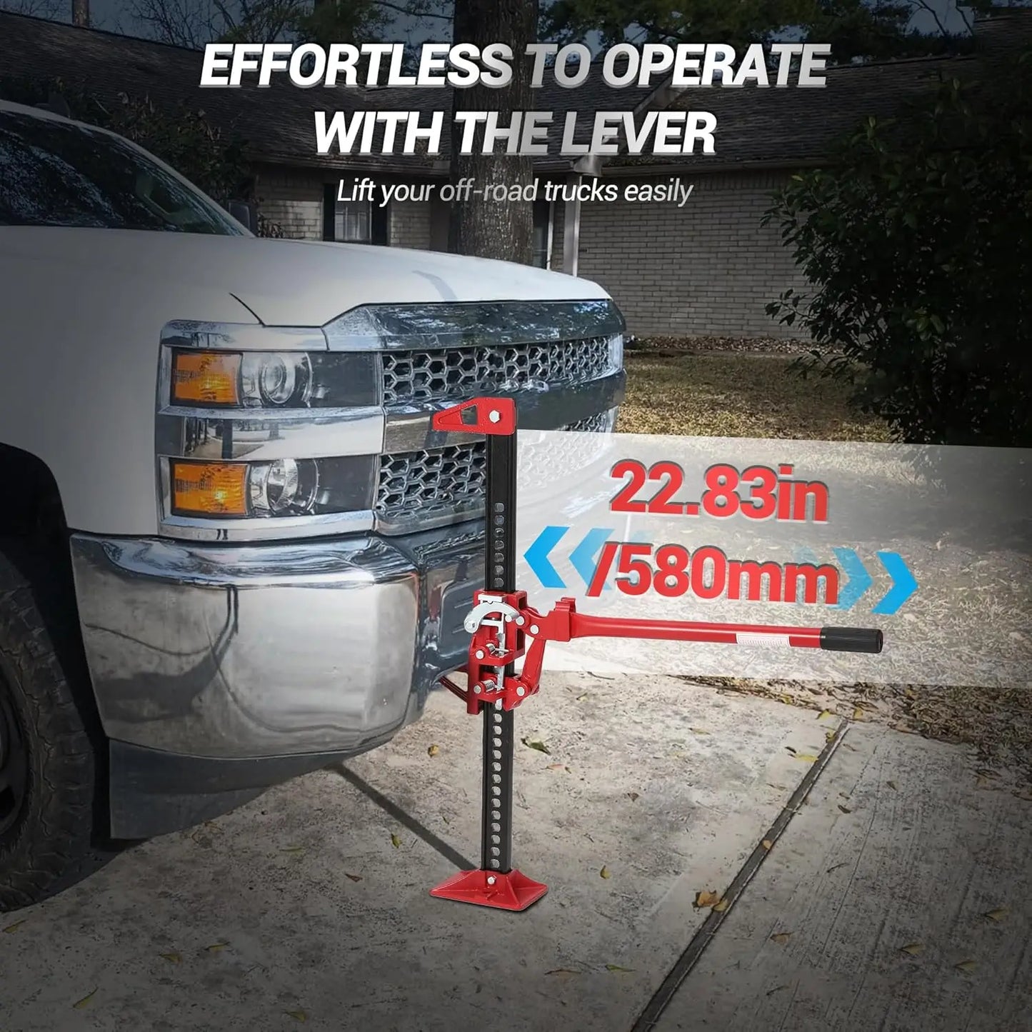 33" Farm Jack 3 Ton Heavy Duty - 7000LB Capacity, Ratcheting Lift 5.12-25.39", Hi Lift Jack Off Road for Truck SUV Tractor