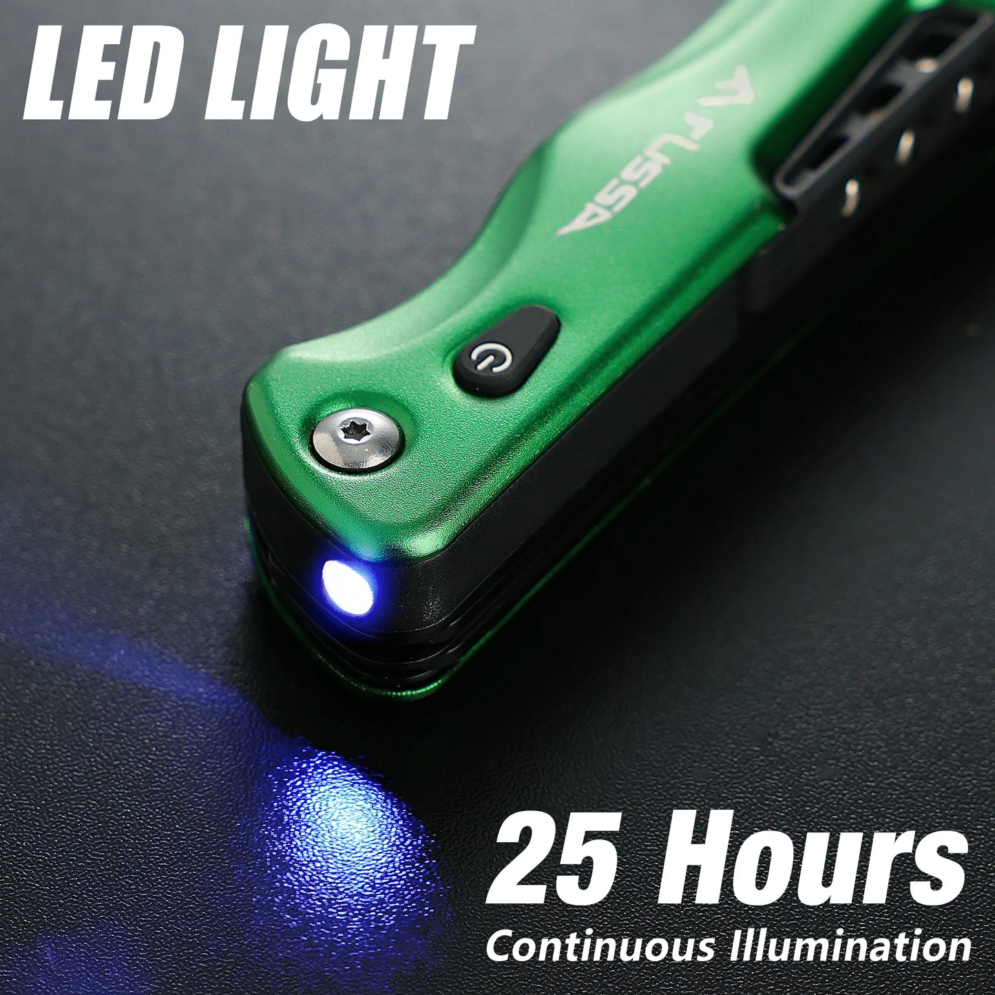 FLISSA Camping Axe Hammer 14-in-1 Multitool, Hatchet Multi Tool Stainless Steel with LED Light, EDC Hiking Survival Multi Functi