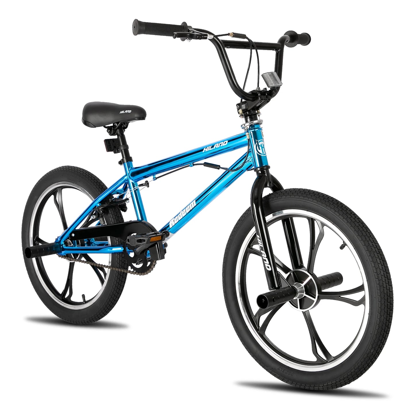 Hiland 20 Inch Kids BMX Bike for Boys Girls Ages 5-12, 360 Degree Rotor Freestyle, 4 Pegs Single Speed Kid’s BMX Bicycle
