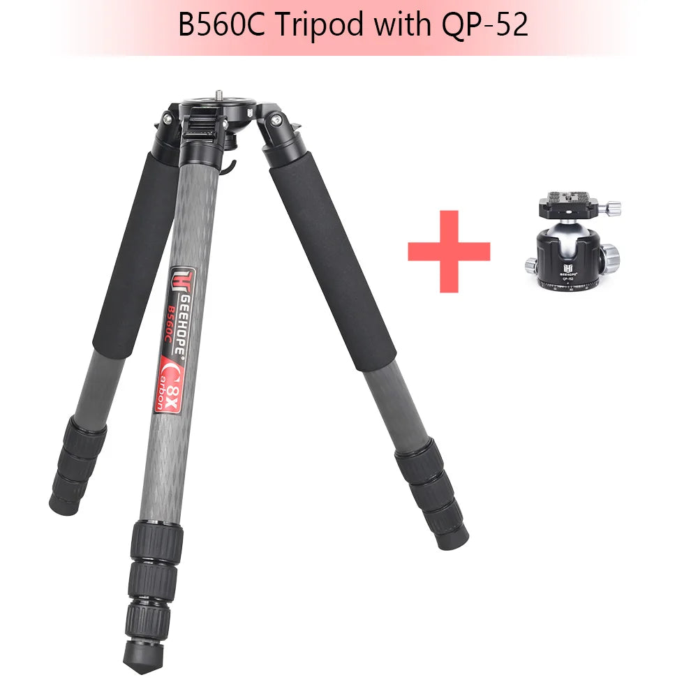 GEEHOPE B560C Professional Heavy Camera Tripod 40mm Tube 30kg Maxload Bowl Tripod Super Stable Top Bird Watching Camera Bracket