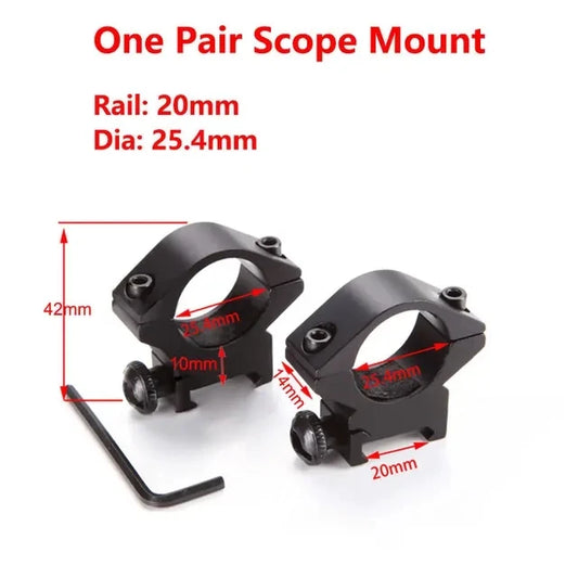 2Pcs Hunting Rifle Scope Mounts Ring for Dia 25.4mm 30mm Tube Scopes 11mm 20mm Dovetail Picatinny Rail Tactical Flashlight Mount