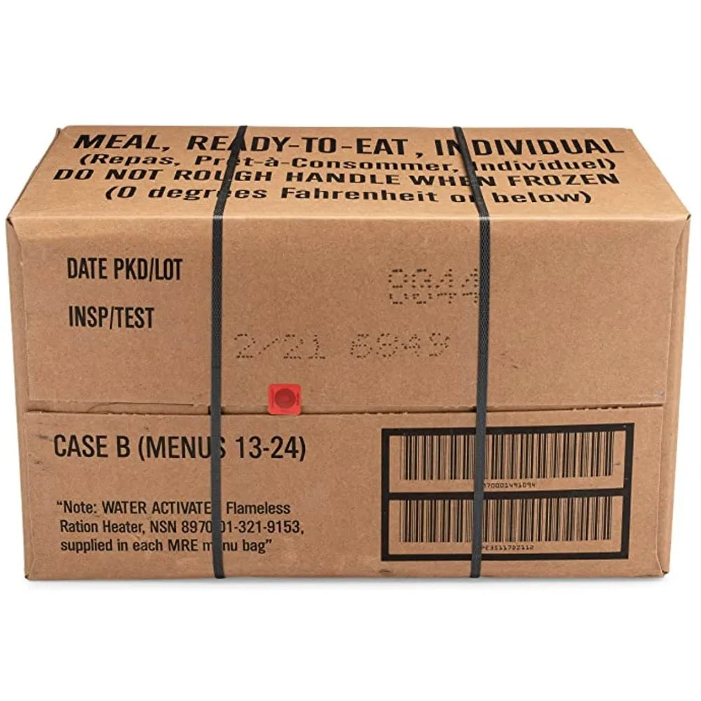 24ct US Military Surplus MRE Meals Ready to Eat 2021 Inspect A+B Case Bundle Menus 1-24