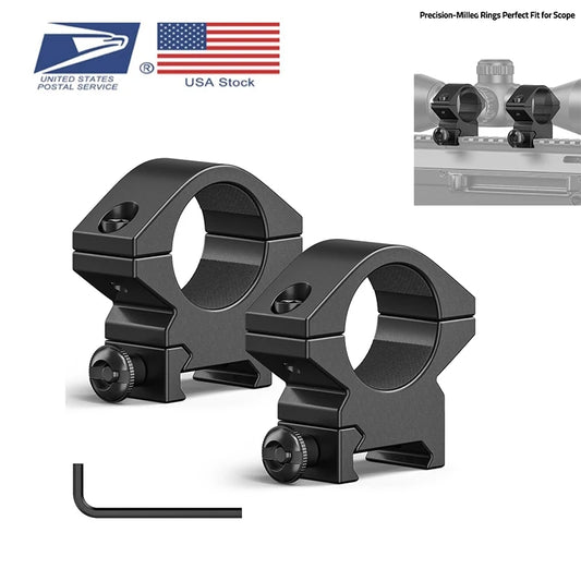 CVLIFE Rifle Scope Rings Optics Riflescope Mount Bracket 1inch Tube Compatible with 20mm Picatinny Rails 2 Pieces 0.87" Heigth
