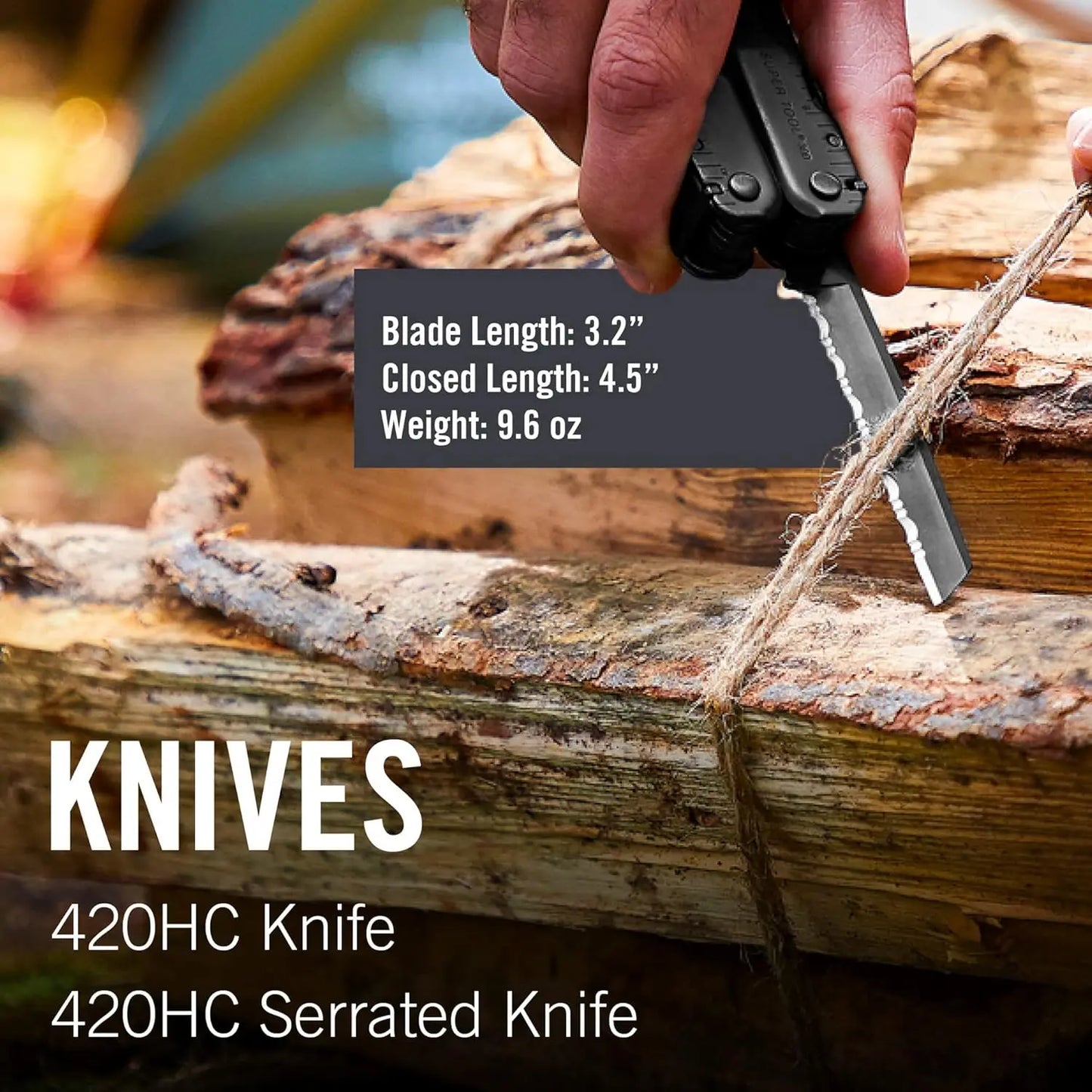 Super Tool 300 Multitool with Premium Replaceable Wire Cutters and Saw, Black