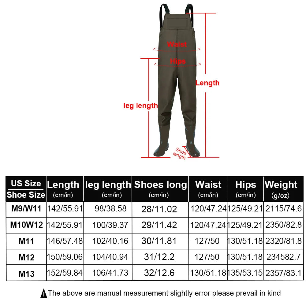Fishing Waders Large Nylon Wader Half Body Fishing Water Pants With Boots Elastic Waist Quick Release Buckles Adjustable
