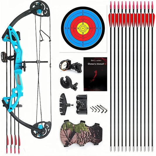 Lanneret Compound Bow and Archery Sets - Right Hand Archery Compound Bows 15-29 lbs Draw Weight Adjustable for Youth and Beginn