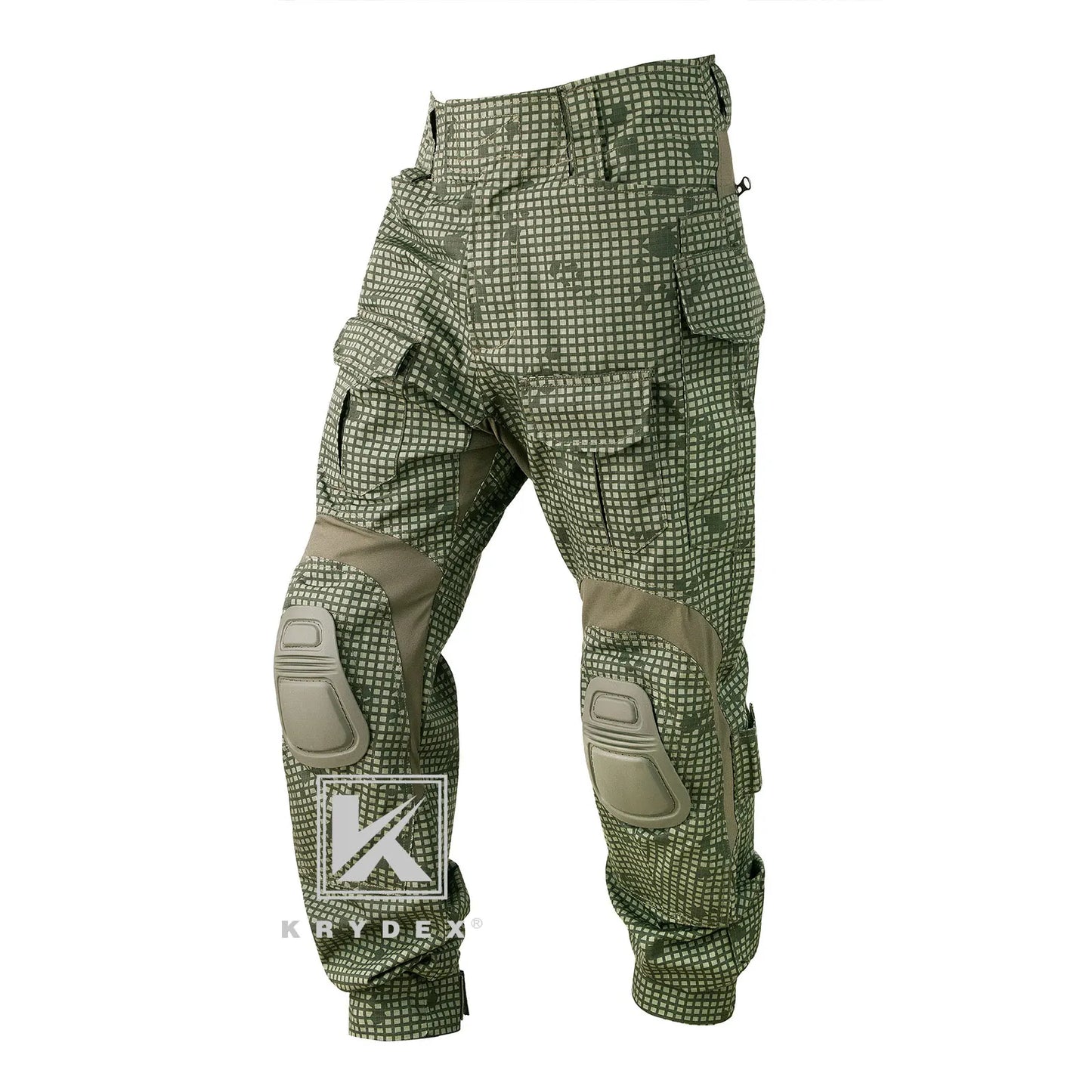 KRYDEX Camouflage Tactical Combat Pants Tactical Combat Trousers Knee Pads Outdoor Hunting Uniform Gear