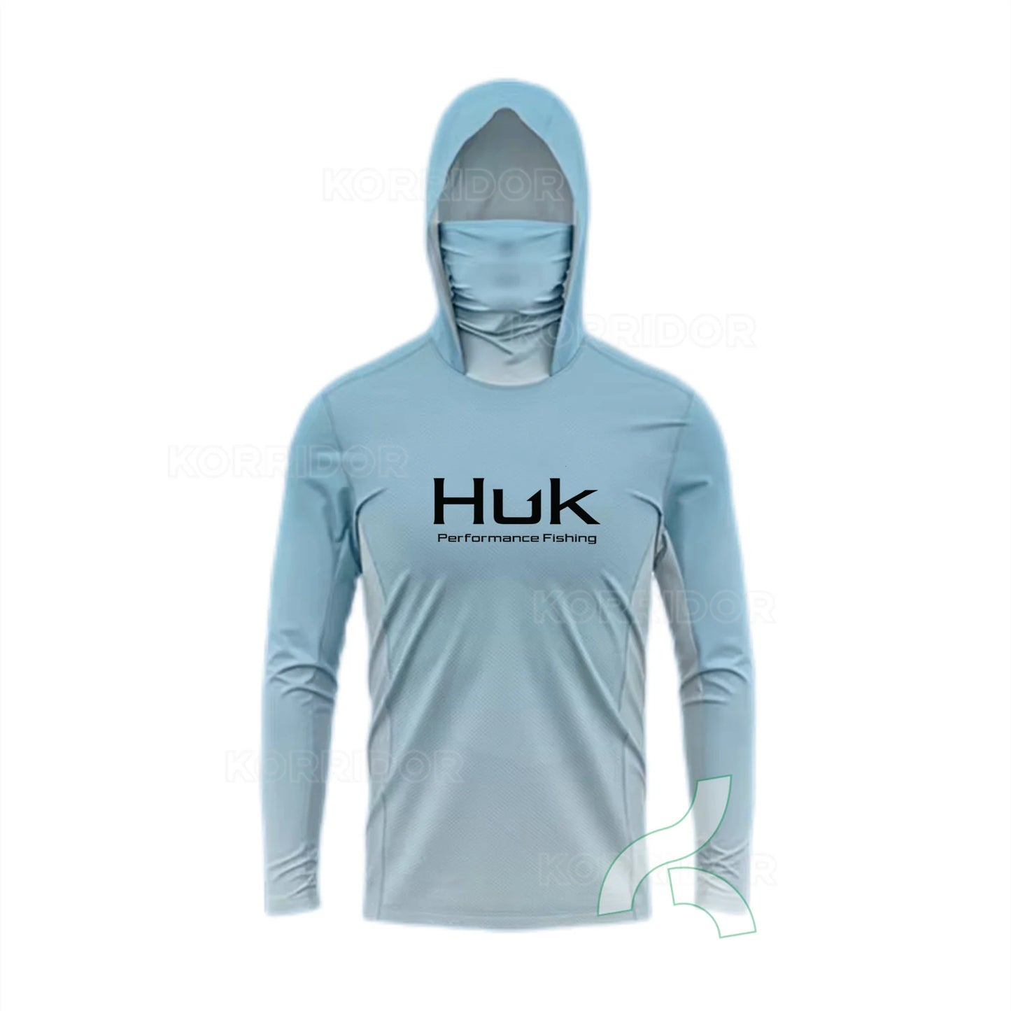 HUK Fishing Clothing Sun Protection Hooded Mask All-in-one Fishing Shirts Upf 50 Long sleeved T-shirt Fishing Apparel Breathable