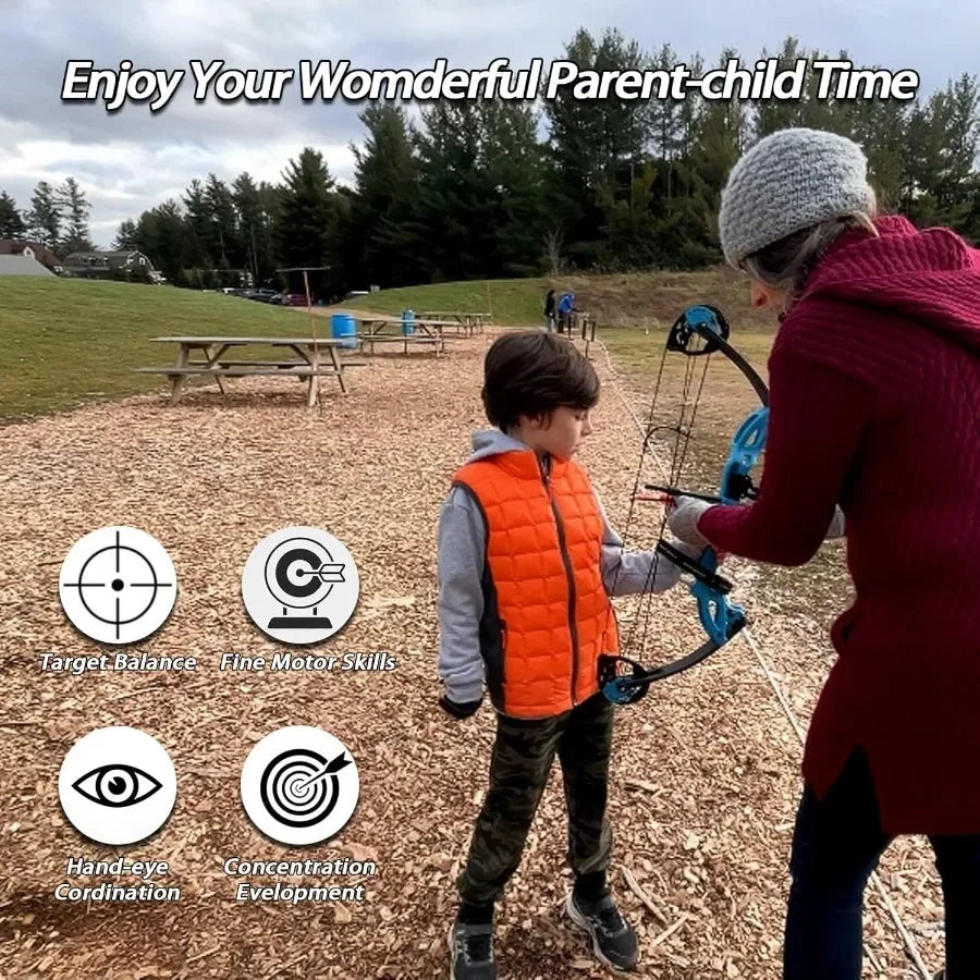 Lanneret Compound Bow and Archery Sets - Right Hand Archery Compound Bows 15-29 lbs Draw Weight Adjustable for Youth and Beginn