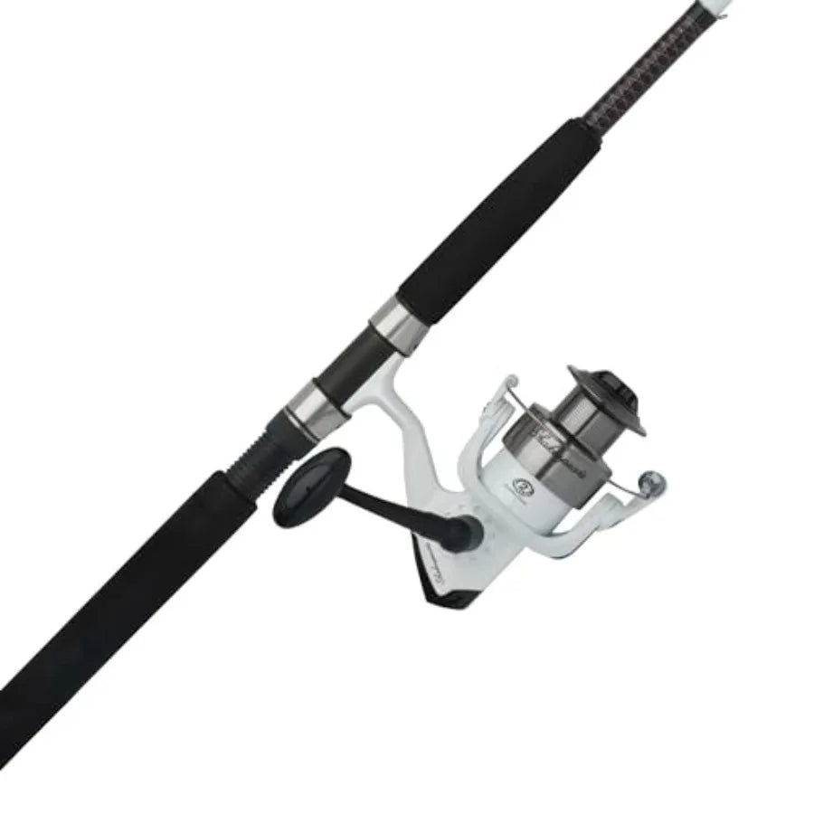 7' Catfish Spinning Fishing Rod and Reel Combo with Clear Tip Design 7' 2-Piece Moderate Fast Action Rod in Ugly Tech Construct