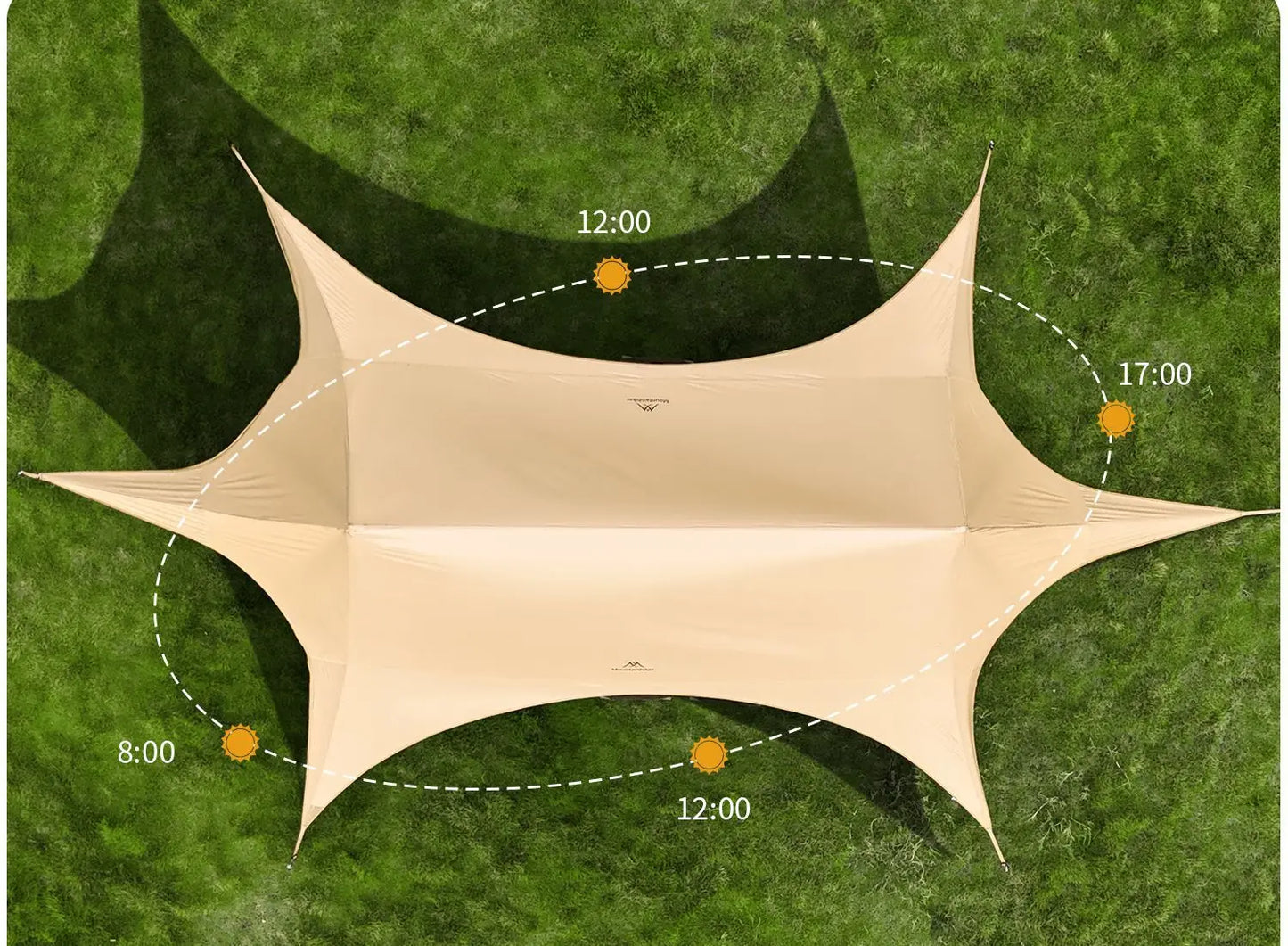 Mountainhiker Outdoor cat ear canopy tent blackout black rubber Waterproof Sun Shelters Camping 28㎡ Quick Setup Sunshade Awning