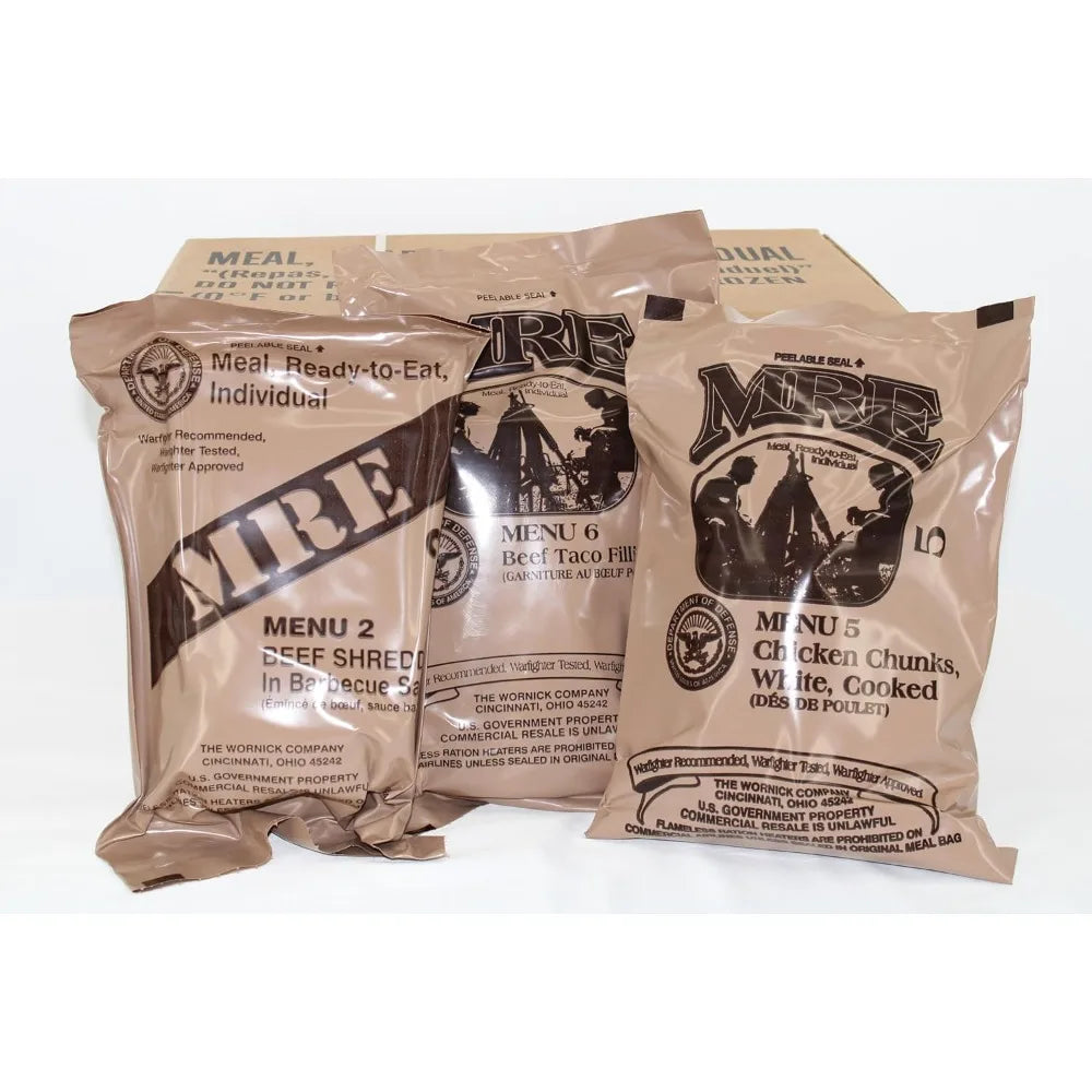 MRE Meals Ready to Eat Emergency Food Rations Long Term Storage Survival Food 12 Pack