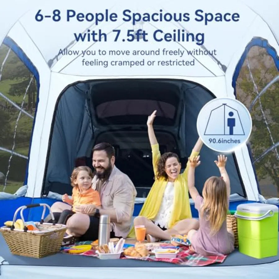 SUV Tent for Camping SUV Camping Tent with Awnings Waterproof Blow Up Tent Easy Setup Car Truck Camping Tent