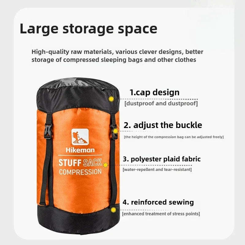 Outdoor Sleeping Bag Compression Bag Camping Travel Organizer Large Capacity Portable Compression Storage Bag for Camping Clothe