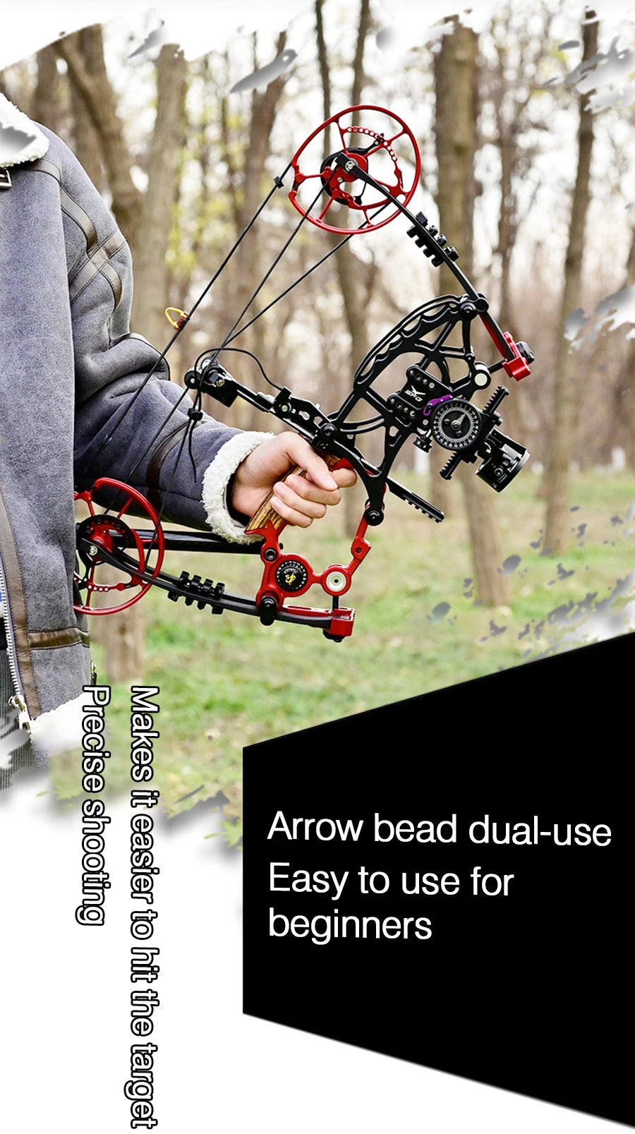 New Fiery Compound Bow Pulley Bow Adult Outdoor Archery Steel Ball and Arrow Dual-purpose Adult Bow High Precision Shooting