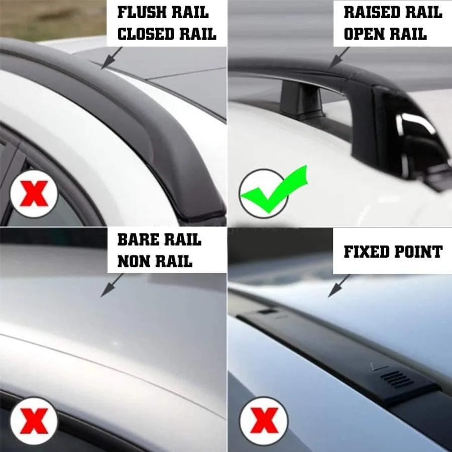 Aluminum Universal 56'' Roof Rack Cross Bars Existing Raised Side Rail with Gap 200 lbs Load Capacity