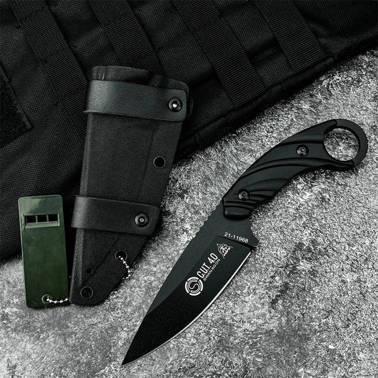 TOPS Knives C.U.T. Fixed Blade Knives with Kydex Sheath Outdoor Multi-purpose Survival Camping Fishing Full Tang Utility Tools