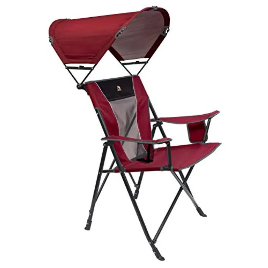 Sunshade Comfort Pro Chair Cinnamon Red Outdoor Patio Lounge Chair with Sun Protection and Breathable Fabric in Warm Cinnamon R