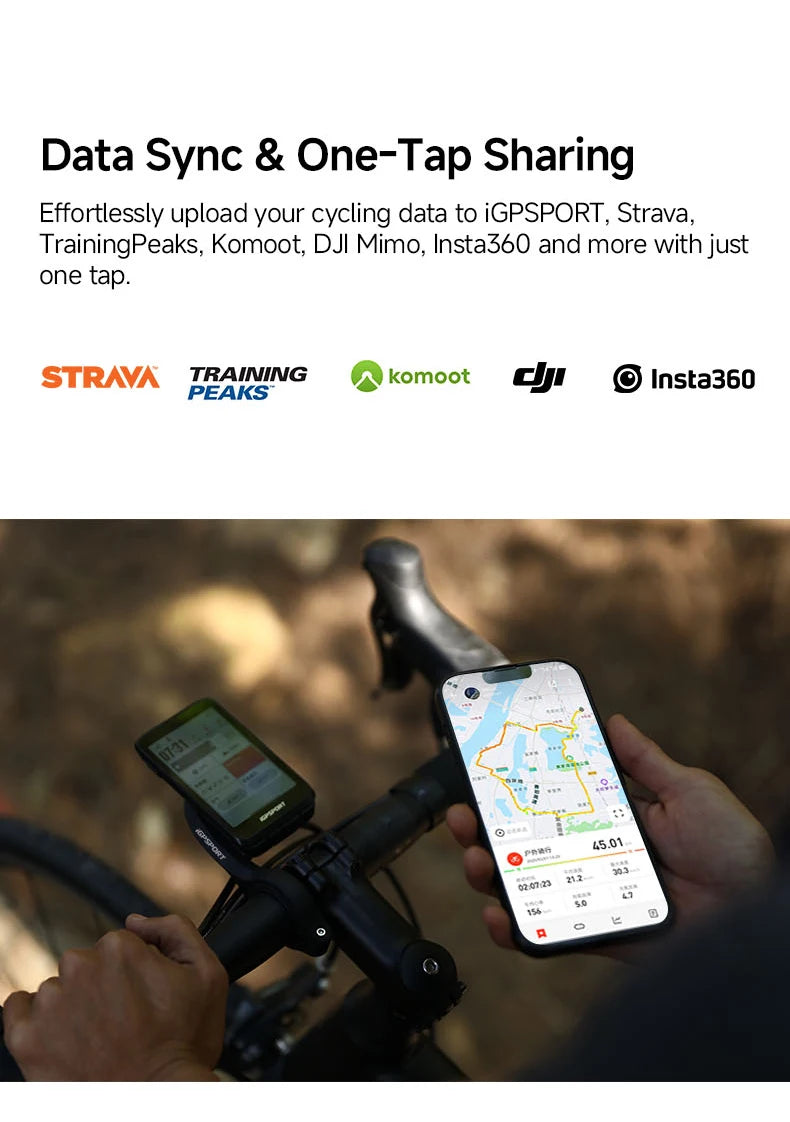 iGPSPORT Bicycle GPS Computer BiNavi Touchscreen Map Navigation 35 Hours Battery Life  IPX7 Waterproof Route Planning