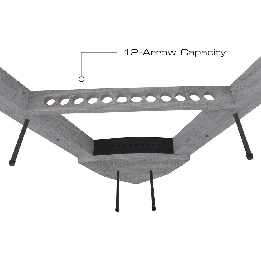 Rush Creek Creations Wall Mounted Bow and Arrow Display Rack for Hunting and Archery Accessories Real Tree 3-Bow Holder and 12-