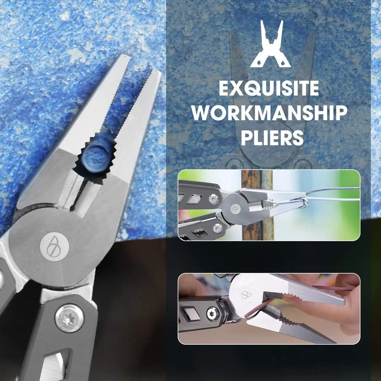 Christmas Gifts for Men, 21-in-1 Stainless Steel Multitool with Pocket Knife, EDC Survival Tool for Camping, Fishing, Repair